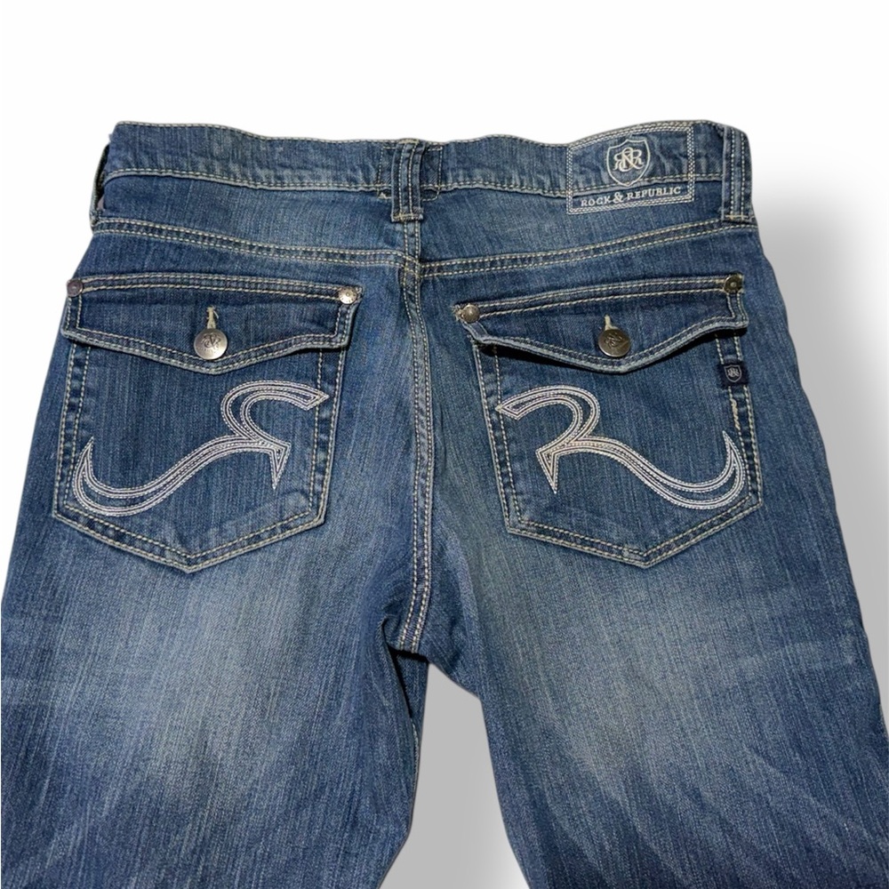 Rock & Republic Rider Men's Selvedge Embroidered Flap Pocket Denim Jeans